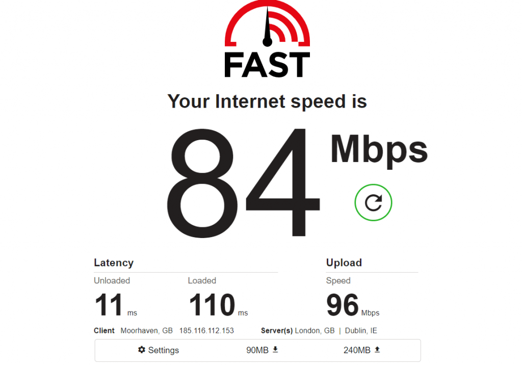 Bufferbloat speedtest